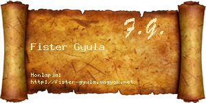 Fister Gyula névjegykártya